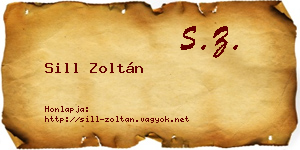 Sill Zoltán névjegykártya